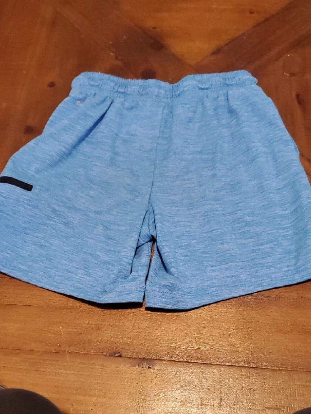 Athletic Works Heathered Sky Blue Boys' Athletic Shorts with Zip Pocket